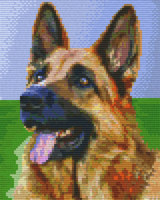 German Shepherd Four [4] Baseplate PixelHobby Mini-mosaic Art Kit